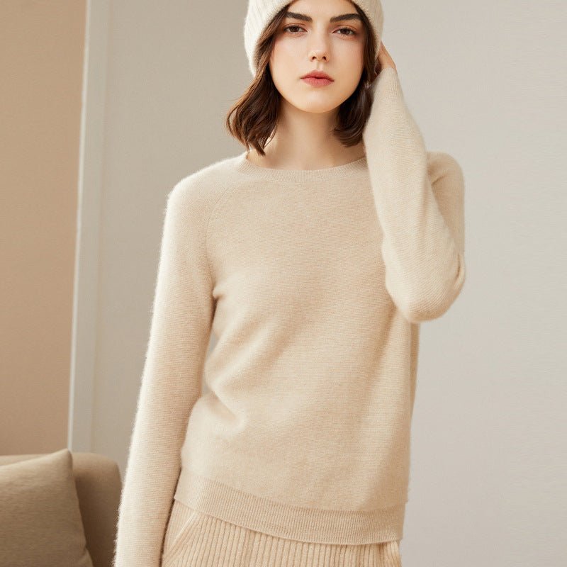 Women's 100% Superfine Cashmere Crewneck Sweater - slipintosoft