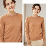 Women's 100% Superfine Cashmere Hollow-out knit Crewneck Sweater - slipintosoft