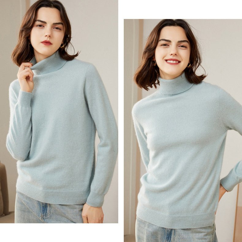 Women's 100% Superfine Cashmere Turtleneck Sweater - slipintosoft