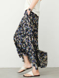 Womens Black Silk Maxi Skirt Floral Print Long Silk Dress