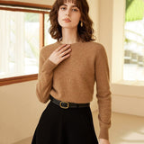 Women's Boat Neck Cashmere Sweater Basic Long Sleeve Solid Cashmere Pullover - slipintosoft