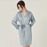 Womens Bridal nightgown and robe set Cowl Neck pure Silk Sleepwear