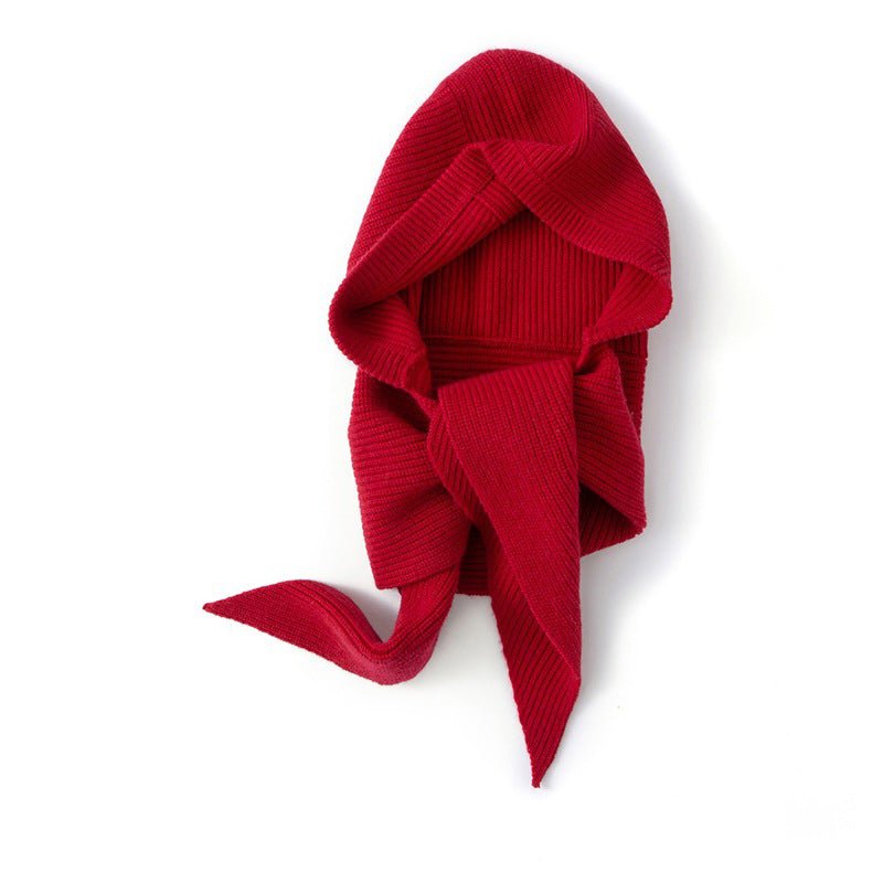 Womens Cashmere Balaclava Cashmere Hooded Scarf Cozy Knit Winter Wrap