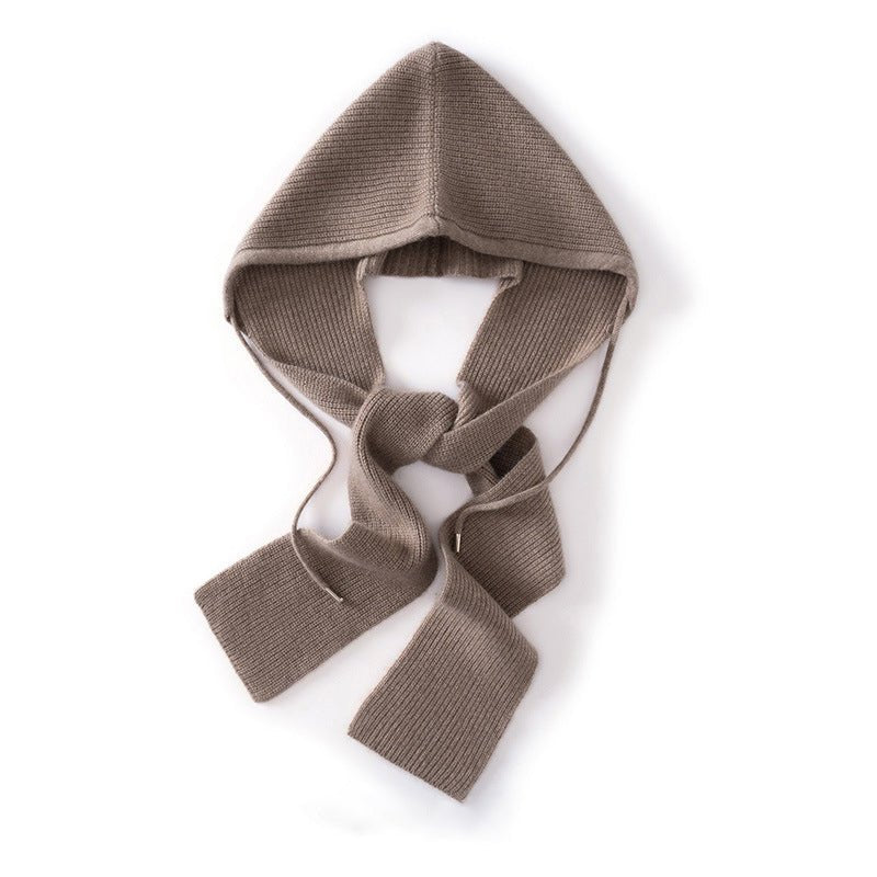 Womens Cashmere Hooded Wrap with Ties Pure Cashmere Warmer