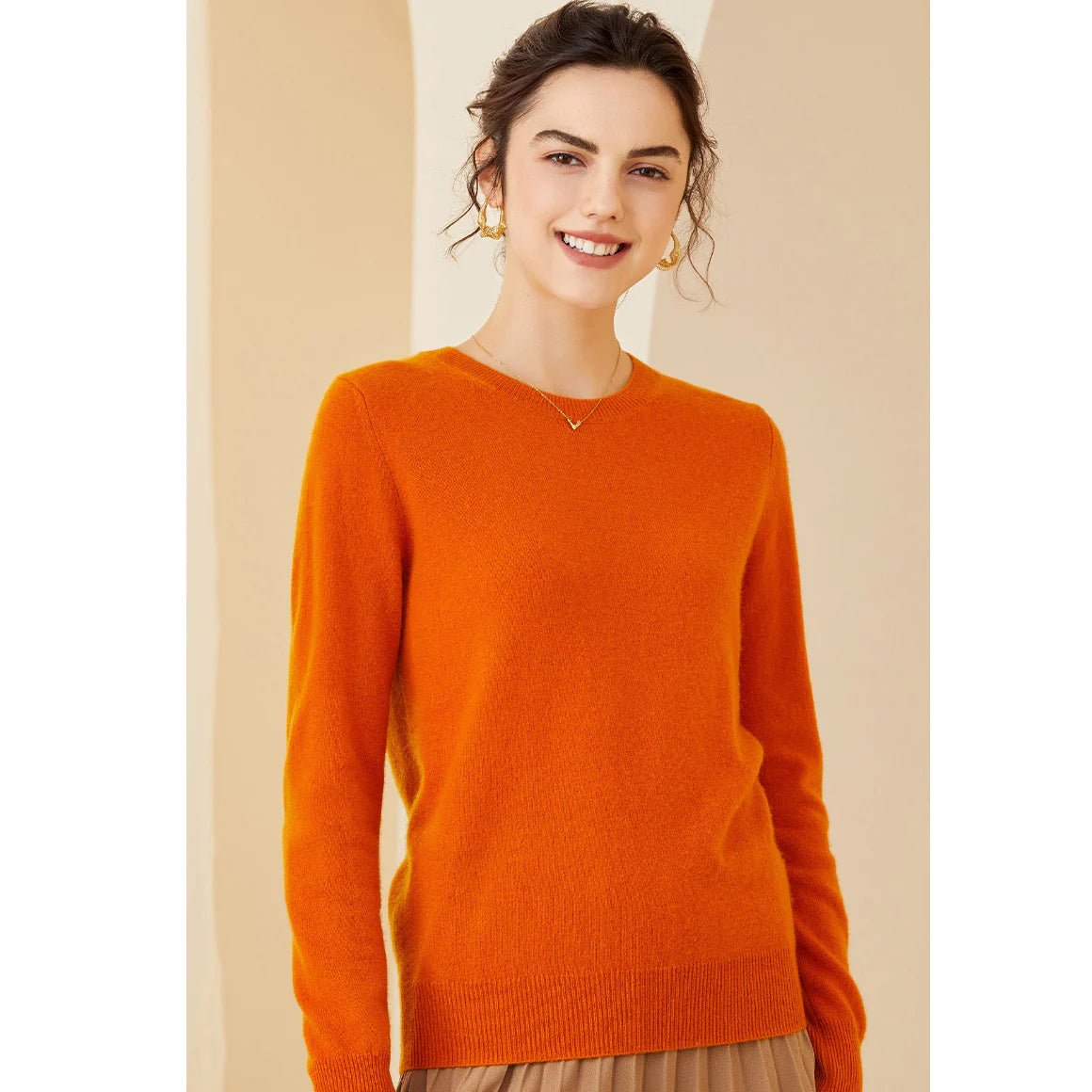 Women's Cashmere Sweater Mock Neck Classic Long Sleeve Pullover Cashmere Tops - slipintosoft