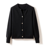 Womens Crew Neck Cashmere Cardigan Button - up Cashmere Sweater Coat