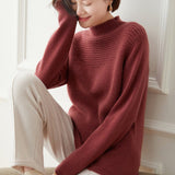 Women's Half Turtleneck Cashmere Sweater Long Sleeves Cashmere - slipintosoft