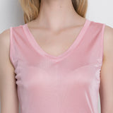 Women's Knitted V Neck Silk Sleeveless Tank Top T-Shirt Top - slipintosoft