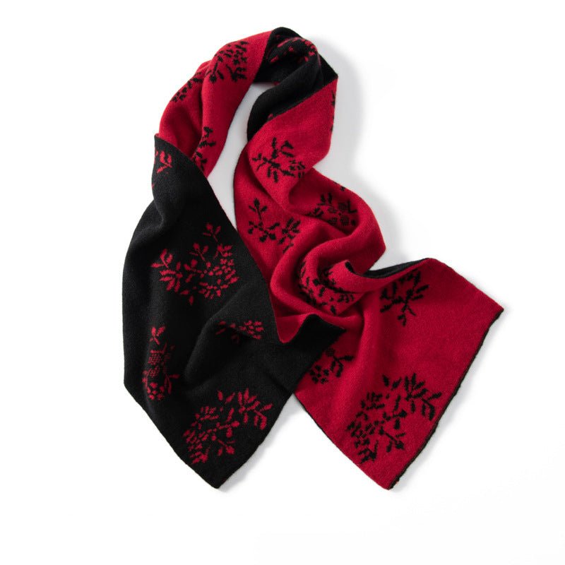 Womens Long Cashmere Scarf Jacquard Cashmere Shawls for Holiday Christmas Cashmere Scarf