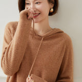 Women's Long Sleeves Cashmere Sweater Cashmere Hoodie Top - slipintosoft