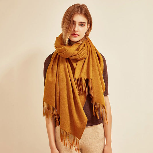 Women's Luxurious Cashmere Shawl and Wraps Large Soft Cashmere Scarf with Tassel - slipintosoft