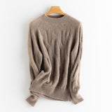 Women's Mock Neck Cashmere Sweater Cable-Knitted Cashmere Pullover - slipintosoft