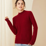 Women's Mock Neck Cashmere Sweater Long Sleeve Soft Warm Cashmere Sweater - slipintosoft