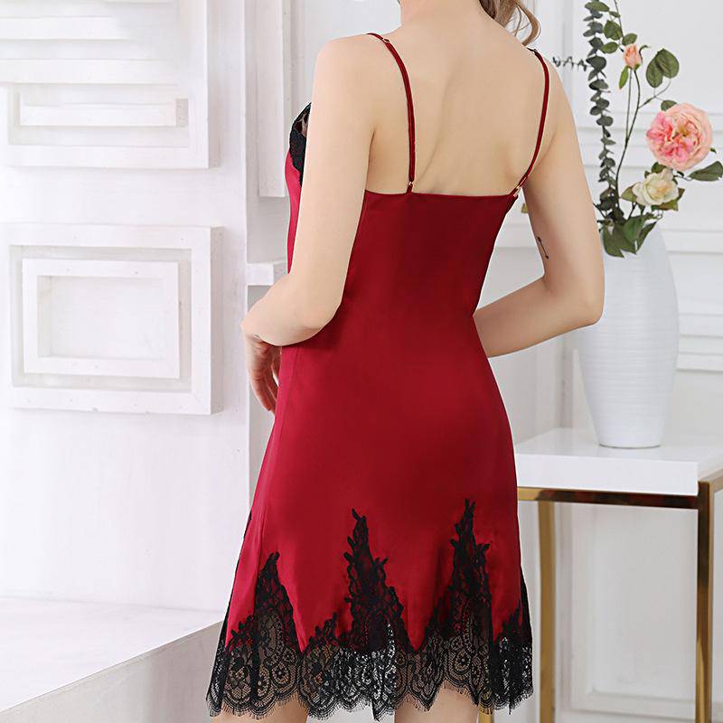 Women's Nightgown And Robe Set Sexy Silk Lace Sleepwear