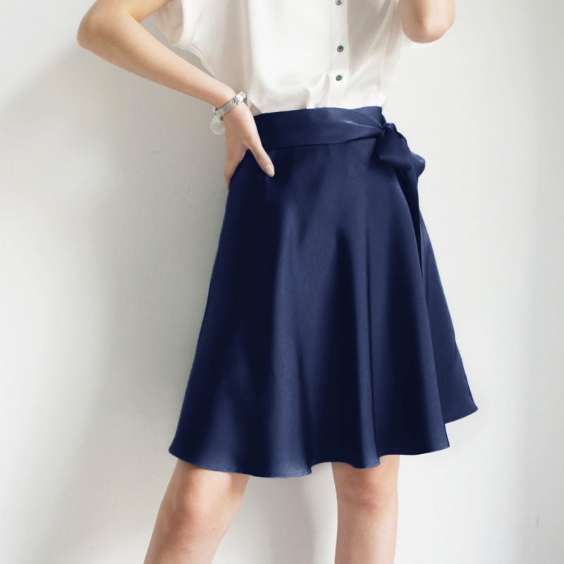 Navy blue mini skirt outfit best sale