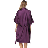 Women Silk Two Piece Sleepwear Silk Nightgown And Robe Set