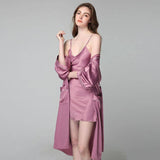 womens Silk nightgown and robe set Long 100% Mulberry Silk Sleepwear