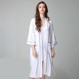 womens Silk nightgown and robe set Long 100% Mulberry Silk Sleepwear