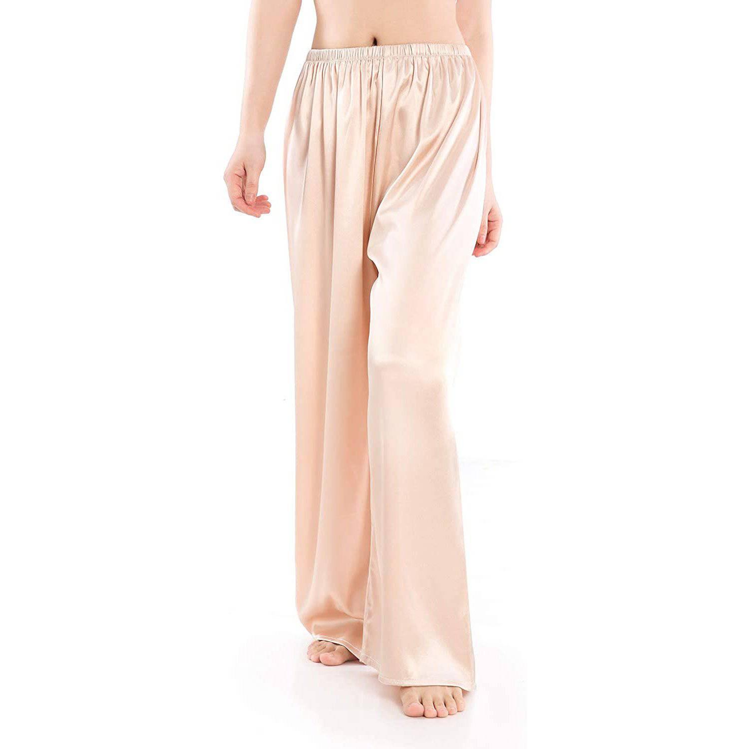 Womens Silk Pajama Pants Wide Leg Loose Pure Silk Bottoms