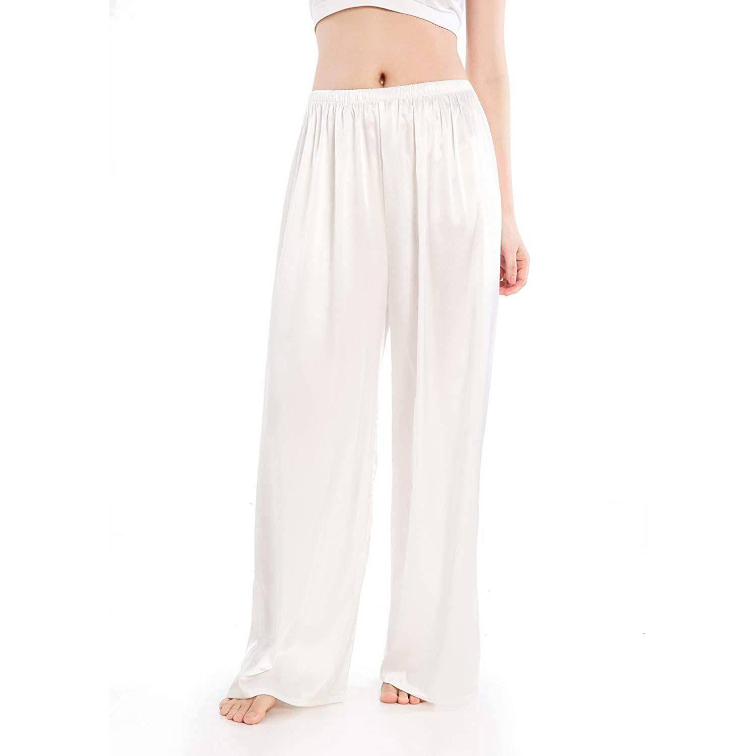 Womens Silk Pajama Pants Wide Leg Loose Pure Silk Bottoms