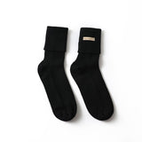 Womens Solid Cashmere Socks Warm Fluffy Mid - Calf Cashmere Socks Fall Winter