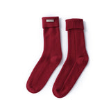 Womens Solid Cashmere Socks Warm Fluffy Mid - Calf Cashmere Socks Fall Winter