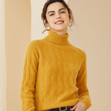 Women's Funnel-Neck Cashmere Sweater Long Sleeve Soft Warm Cashmere Tops - slipintosoft