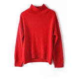 Women's Turtleneck Cashmere Sweater Long Sleeves Pullover Jumper Tops