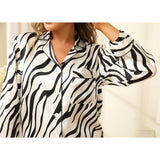 Zebra Silk Pajama Set Zebra Stripe Silk Pajamas For Women