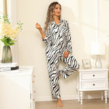 Zebra Silk Pajama Set Zebra Stripe Silk Pajamas For Women