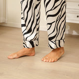 Zebra Silk Pajama Set Zebra Stripe Silk Pajamas For Women