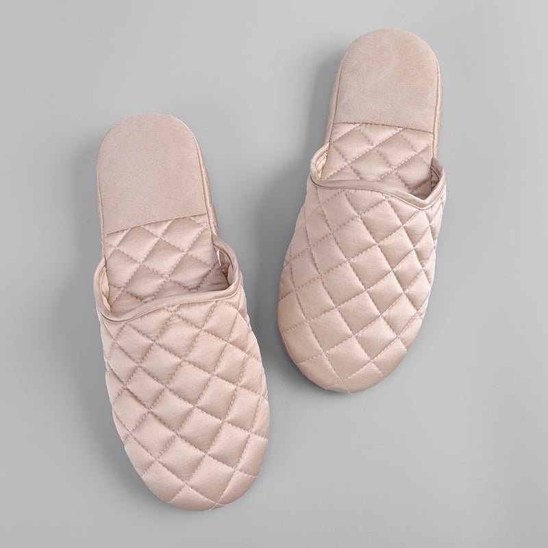 Luxury Silk Home Slippers For Women Silk Travel Slippers Soft-Sol