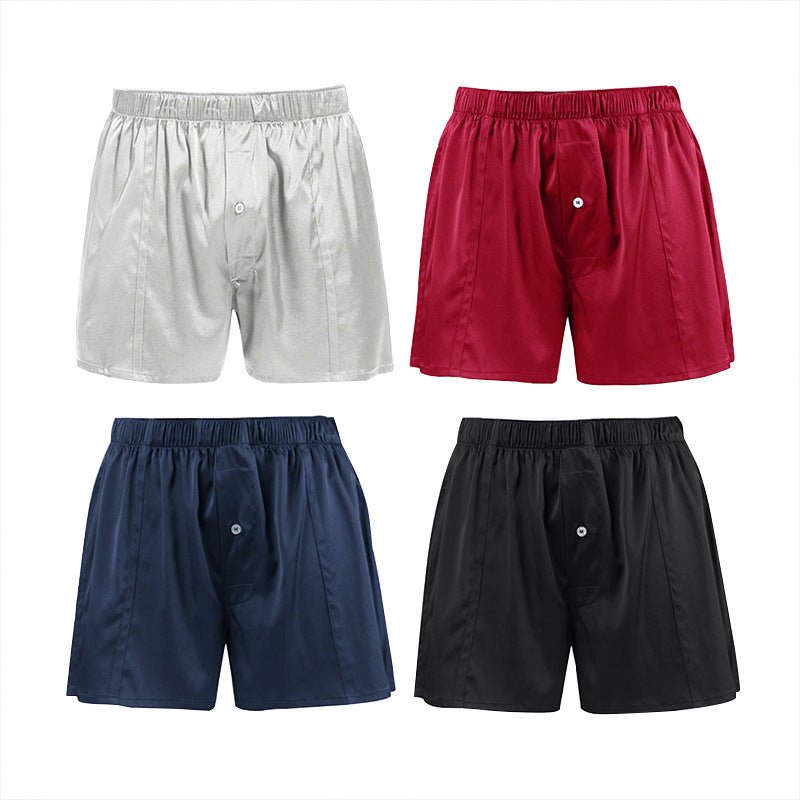Men's Genuine Silk Underwear Boxer Briefs Casual Soft Shorts Pants