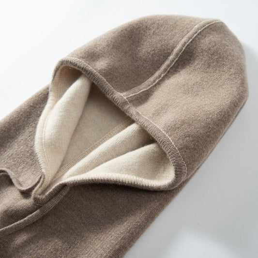 100% Cashmere Scarf Hood Hat for Women and Men, Luxury Pure Cashmere Scarf Gift - slipintosoft