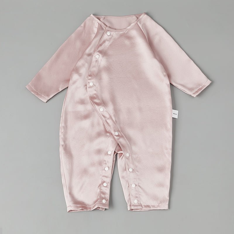 100% Mulberry Silk Classic Long Sleeves Bodysuit For Babies - slipintosoft