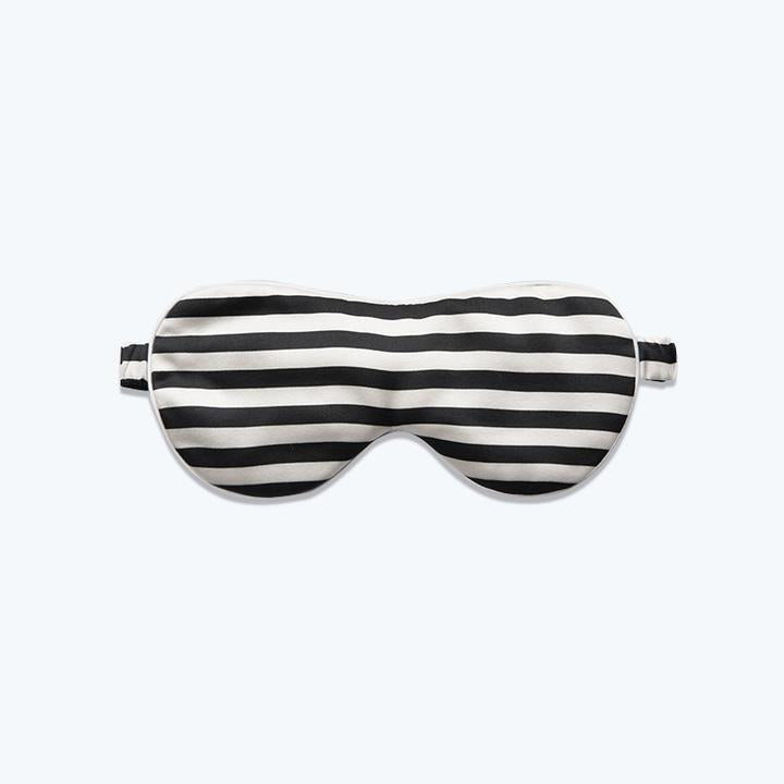 100% Silk Sleep Stripe Pattern Mask Blindfold with Elastic Strap  Night Eye Mask for Women Eye Blinder for Travel/Sleeping/Shift Work -  slipintosoft