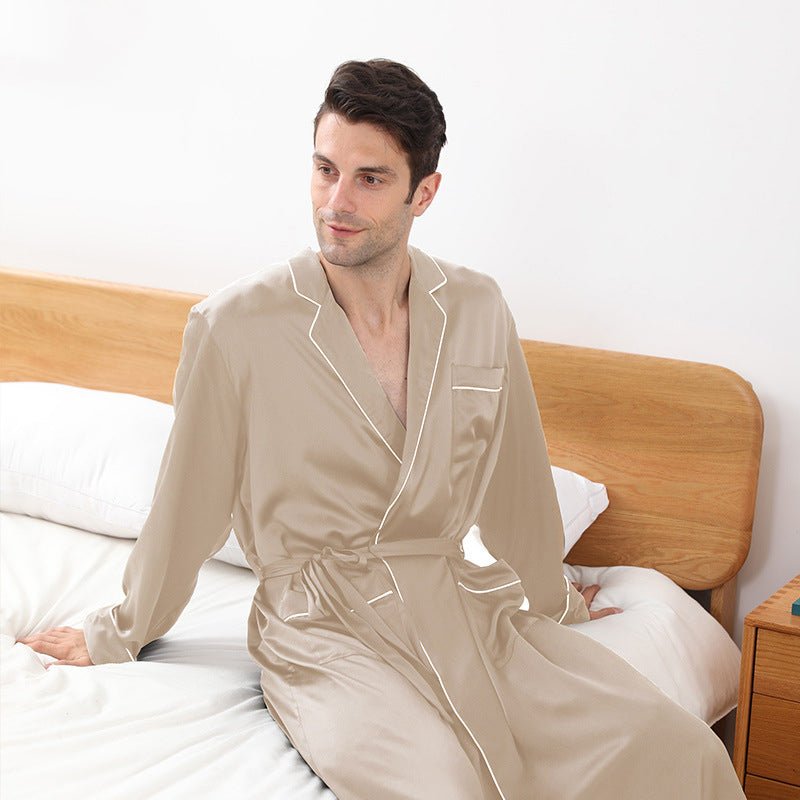 slipintosoft Men's Long Sleeves Silk Robe