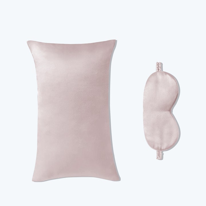 Comfortable 3 Pcs Silk Travel Set Cushion Eye Mask and Storage Bag -  slipintosoft
