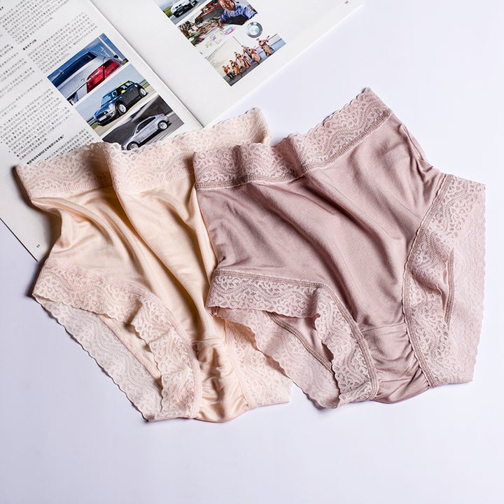 Womens Sexy Silk Panties Soft Cute Lace Silk Underwear