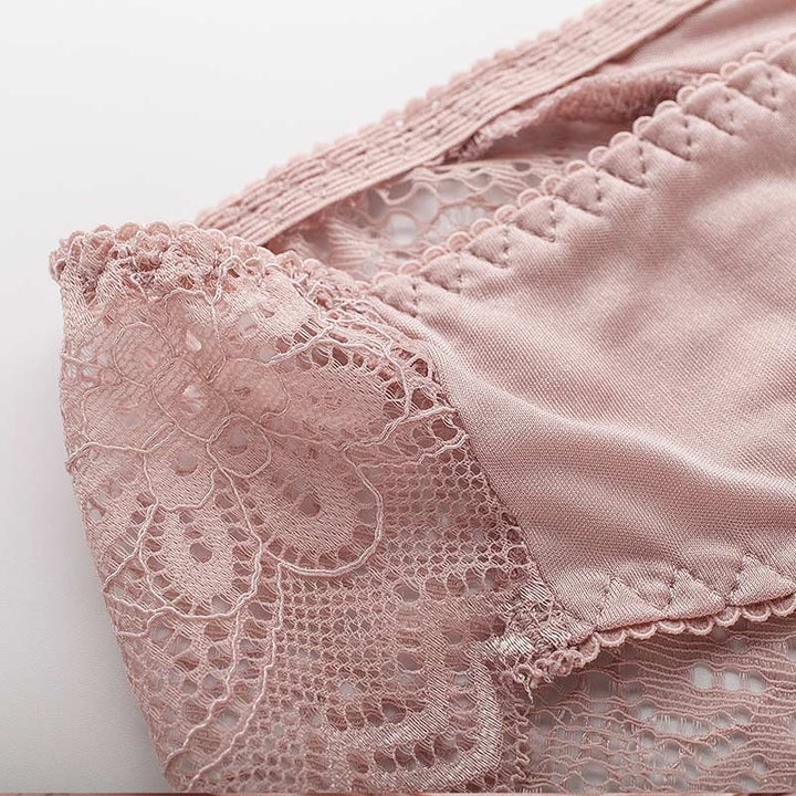 Womens Sexy Silk Panties Soft Cute Lace Silk Underwear