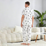 Long men's silk pajamas Set Butterfly Pure luxury silk nightwear - slipintosoft