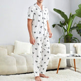 Long men's silk pajamas Set Butterfly Pure luxury silk nightwear - slipintosoft