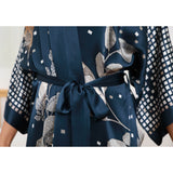 Long Silk Kimono Robe 100% Handpainted Flower Women Silk Robes - slipintosoft