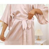 Long Silk Kimono Robe for Women Silk Kimono Bathrobe - slipintosoft