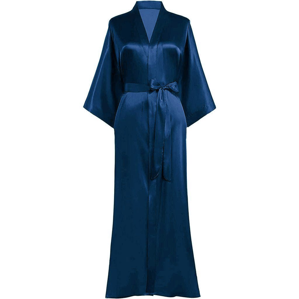 Long Silk Kimono Robe for Women Silk Kimono Bathrobe - slipintosoft