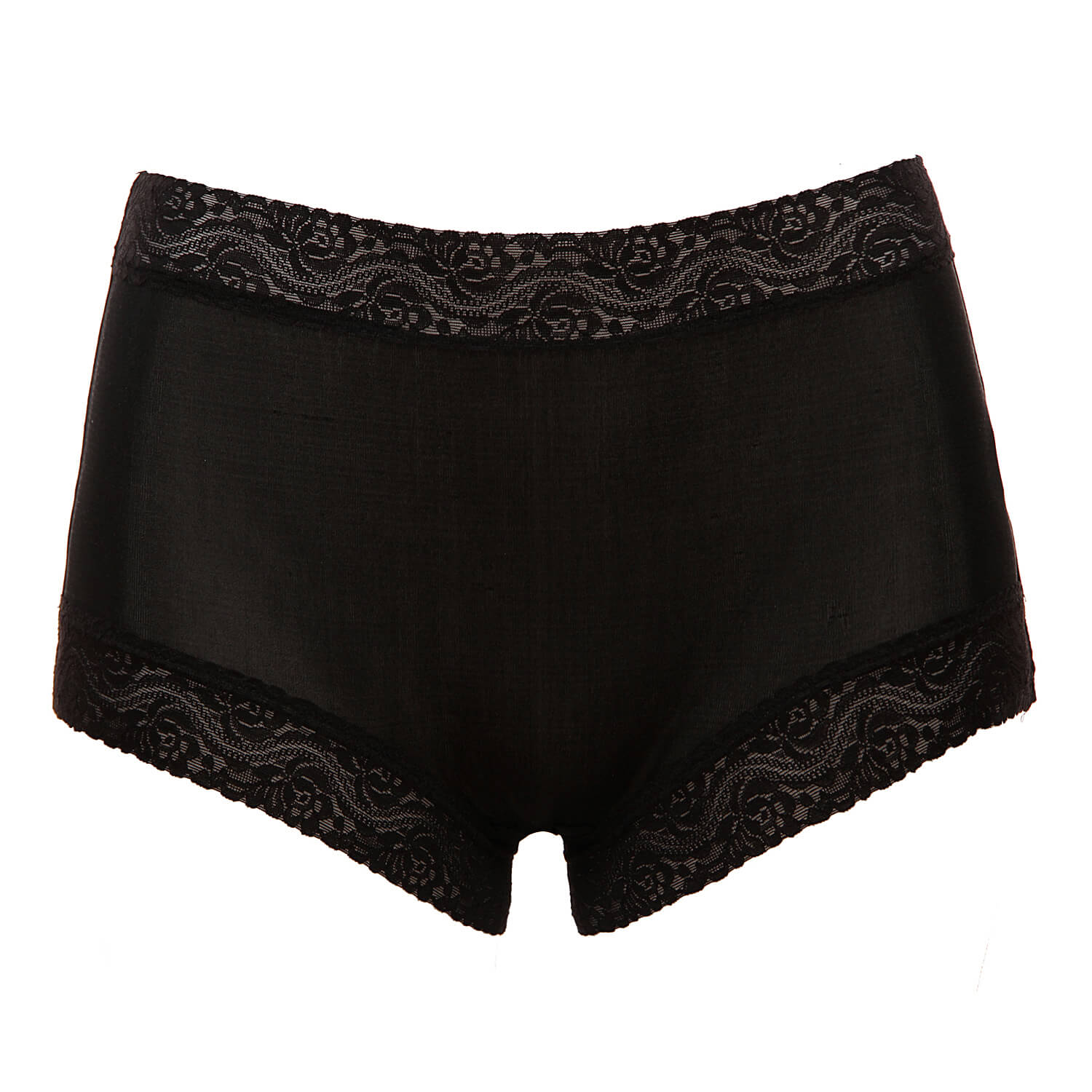 Mulberry silk underwear women's silk double-sided knitted mid-waist lace boxer briefs - slipintosoft