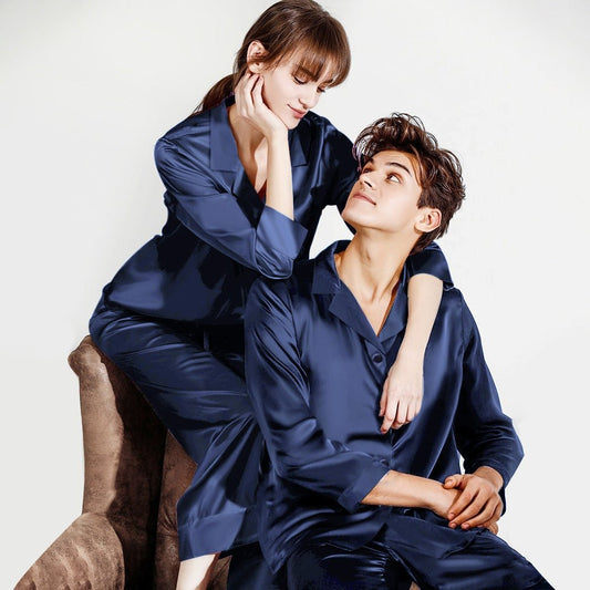 best silk pajamas Silk Matching Pajamas Set Solid silk pajama set For Couples silk pjs