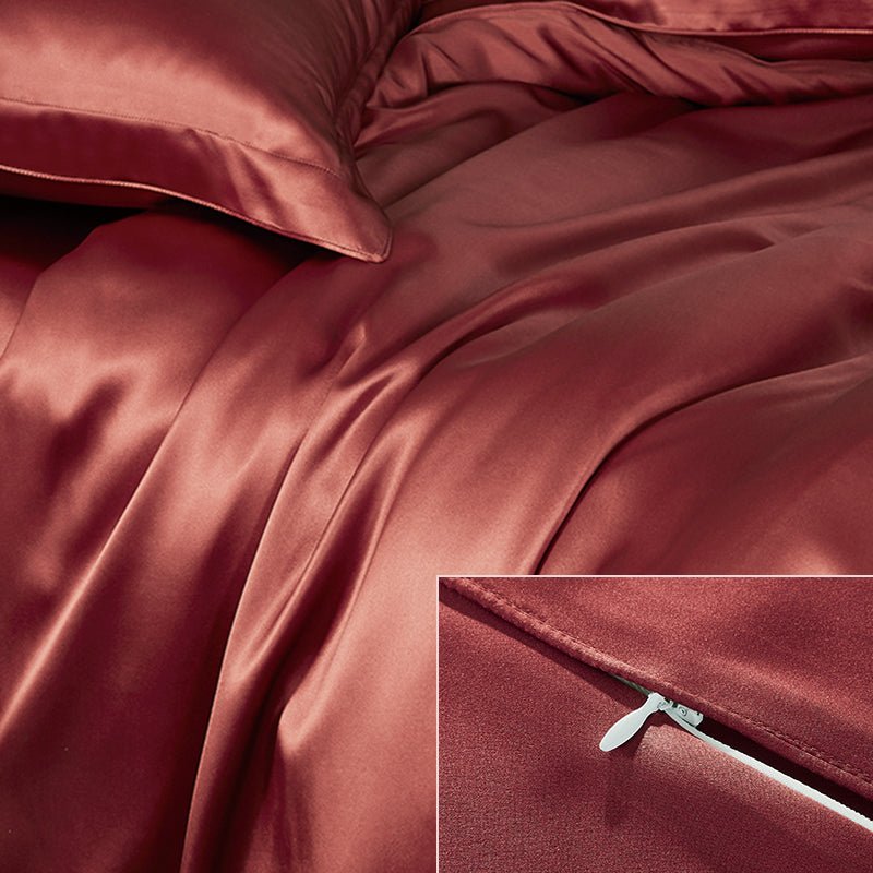 19 Momme 4PCS Duvet Cover Set (Flat Sheet) Silk Bedding Sets -  slipintosoft