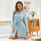 Short Mulberry Silk Robe For Women With Belt Luxury Real Sexy Silk Bathrobe - slipintosoft