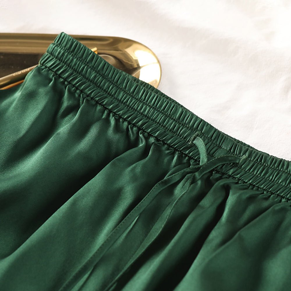 Short Silk Pajamas Set For Women luxury Silk Nightwear - slipintosoft